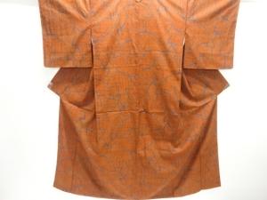 未使用品　抽象模様織り出し手織り節紬着物